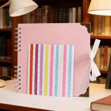 1 Set Premium Scrapbook, 60 Pages (30 Sheets) Black Card Paper Photo Album, Ribbon Sealed, DIY Handmade Travel Journal, Suitable For Anniversary, Graduation, Wedding, Christmas, Halloween, Back To School Gifts, School Supplies - Rectangular Set - View 10