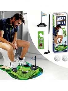 Toilet Golf Game, Mini Golf Practice For Any Bathroom/Bathroom - Gift For Dad And Husbands, Funny Gift, Prank Gift For Boyfriend, Bathroom Game, Playful Accessory, Quirky Decor, Compact Design, Gag Gift, Men's HumorChristmas Stocking Stuffers - Multicolor - View 4