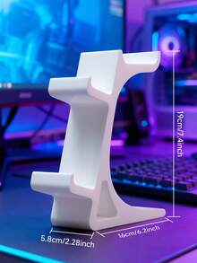 Simple Matte White Handle Headphone Stand, Desktop Holder, Aesthetic Handle Headphone Base Compatible With PlayStation4/5 DualSense, X1-Box Series X/S And Headphone Stands, Layered Minimalist Design, Stable Base, Elevated Platform.