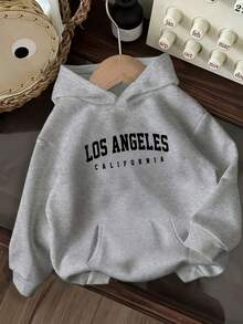 Fashion Apparel D92 - A Loose Hooded Sweatshirt, Fashionable And Versatile Los Angeles Pattern Printed Hooded Sweatshirt, Spring And Autumn, Women's Wear L14581 Classic Versatile - 黑色 - 查看 8