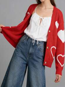 Women Cardigans - Red - View 3