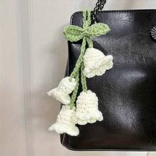 Hand-Knitted Lily Pendant - Acrylic Weaving Charm DIY Car Decoration, Perfect Gift For Ladies, Accessory, Indoor Decoration - trắng - Xem 4