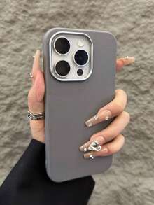 Minimalist Leather Texture Gray Phone Case Compatible With IPhone 17 Pro Max/17 Pro/17/16 Pro Max/16/16 Pro/16 Plus/15/15 Pro Max/15 Pro/15 Plus/11/12/13/14 Pro Max/12 Pro/12 Pro Max/13 Pro/13 Pro Max/7 Plus/14 Pro/14 Pro Max/14 Plus Soft Cover - Grey - View 3