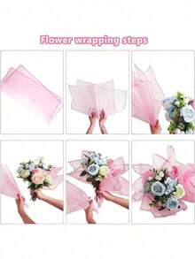 20pcs Floral Wrapping Paper, Korean Style Bouquet Wrapping Paper, Handmade Packaging Decorative Floral Material, 23 Inch X 23 Inch, Wrapping Paper, Tissue Paper, Bouquet Supplies, Pink Tissue Paper, Bags And Packaging, Multicolor Wrapping Paper, Valentine's Day Wrapping Paper, Birthday Art Paper Crafts, Easter, Mother's Day, Graduation, Packaging, Crafts, Tassel Flower Wreath (Transparent Black) Mother's Day Graduation - 透明粉末 - 查看 6