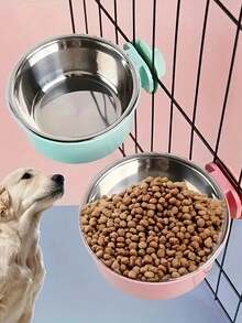 Tazón colgante de acero inoxidable para jaulas de mascotas - 450 ml - Ver 3