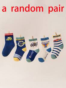 Disney 10/5 正品汽车圣诞节儿童袜子新年厚款礼品袜男童冬季袜子卡通汽车圣诞新年动画袜子男童袜子家居袜创意礼品袜儿童袜子