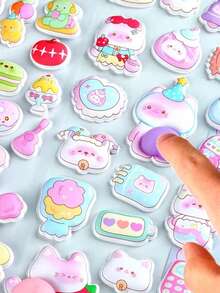 1pc High Quality 3D Soft Squeeze Cartoon Sticker Set, Made Of PP Material, Suitable For DIY Art, Scrapbooking And Crafts, Stress Relief, Decorating Phone Cases, Notebooks, Cute Handmade Supplies - Multicolor - View 5