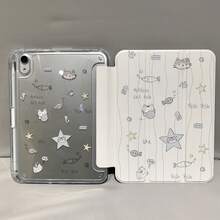 适用于 Redmi Pad 2 11 英寸平板电脑，可爱图案智能保护套，带笔槽，高透明亚克力背板，睡眠唤醒功能，三折支架，磁吸式闭合，Redmi Pad SE 11 英寸平板电脑保护套，兼容华为 MatePad 11.5 S 平板电脑，MatePad 保护套，兼容华为 MatePad SE 11 英寸