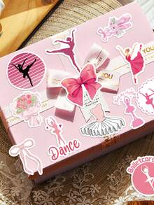 50pcs Ballet Stickers Creative And Exquisite Designs Perfect For Scrapbooking Supplies, Water Bottles, Notebooks, Suitcases, Desks, And Gift Decorations - Fun Stickers
