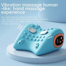 Cervical Massage Pillow, Portable Finger Pressure Neck Extender, Neck And Shoulder Relaxation Pillow With Heating Function, 3 Temperatures And 3 Modes, Suitable For Home, Office And Travel (Blue) - 藍色 - 查看 1