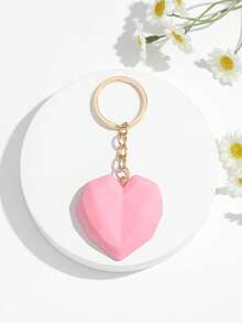 1件时尚欧美精致情人节心形钥匙扣吊坠配饰，适合女士车钥匙、包包、装饰和节日礼物 - 彩色 - 查看 7