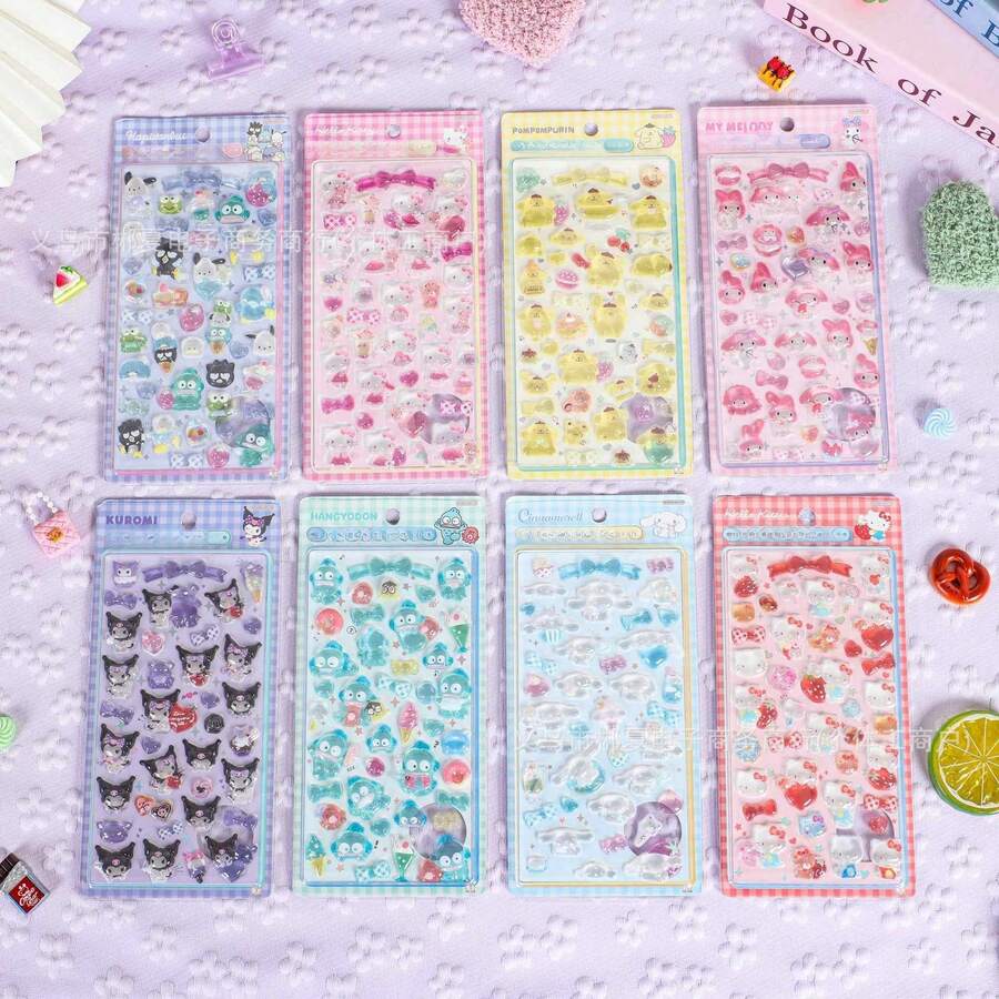 新款可爱卡通棕色小狗贴纸，适用于剪贴簿、学生文具、生日礼物、DIY贴纸 - 彩色 - 查看 1