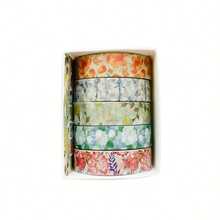 5 Rolls And Paper Tape Floral Series Tear Non-Scratch Decorative Stickers Are Suitable For Diaries, Albums, Schedules And Party Decorations - Kiểu 2 - Xem 1