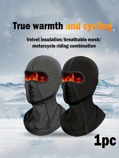 1pc Motorcycle Warm Riding Face Mask, Motorcycle Helmet Balaclava, Windproof Neck Warmer For Skiing