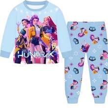 2pcs K-Pop Girl Group Pajama Set, Long Sleeve Sleepwear Top + Pants, Ages 6-10 - Purple - View 8