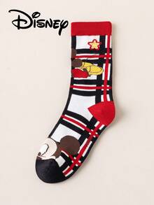 Disney 5双装正品迪士尼女士袜子，绣有可爱米奇一家卡通人物图案，春夏款，男女通用趣味袜子，高品质礼品袜，适合任何场合 - 彩色 - 查看 5