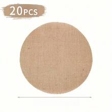 12/20/50pcs Bohemian Farmhouse Style Linen-Like Round Placemats, 13 Inch Diameter, Durable & Heat Resistant, Suitable For Home, Wedding, Christmas Party Decor, Coasters, Wedding Table Setting | Bohemian Style Home Decor - Khaki - View 7