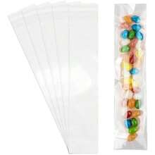100 Pcs Self Sealing Cellophane Bags, 2x12 Inches Clear Treat Bags, Self Adhesive Cellophane Bags For Pretzel Rods, Candy, Snacks, And Cookies - 2x12 Inch-100 - View 1
