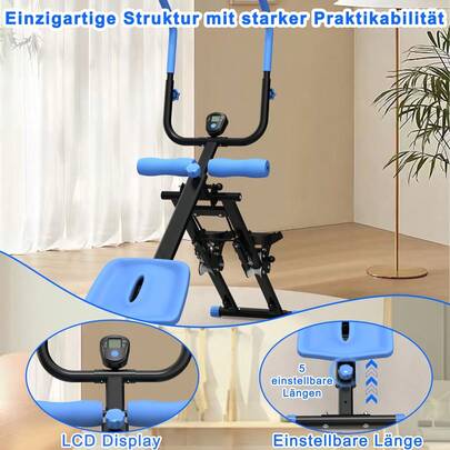 2-in-1 Treppenstepper & Bauchtrainer – Foldbares Multifunktionsgerät Ganzkörper-Trainingsgerät für Home Gym