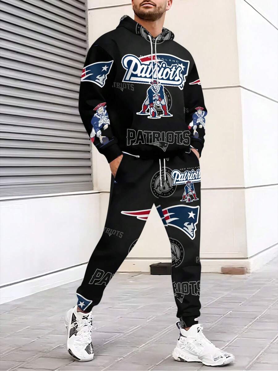 Patriots Men's Football Hoodie And Sweatpants Two-Piece Set - Game Day Gear_1_bg5_t1 - 彩色 - 查看 1