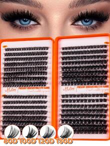 480/640/320 片 D 卷度假睫毛，大容量 DIY 假睫毛套装，适合初学者，持久耐用，混合单根假睫毛款式，DIY 假睫毛簇，轻松在家打造迷人双眸，美妆必备，大容量假睫毛套装，适用于角色扮演、婚礼、晚宴、舞台妆等场合。 - D - 查看 2