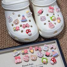14 piezas de dijes de zapatos de dibujos animados - Decoraciones de resina transparente exquisitamente elaboradas para zuecos y sandalias, accesorios DIY para mujeres y hombres, regalos de cumpleaños perfectos - Multicolor - Ver 2