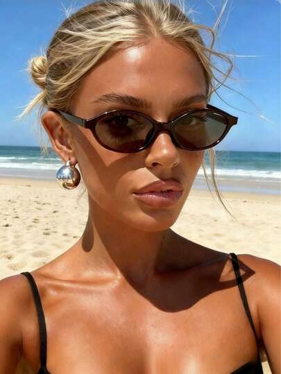 1 Pair Retro Geometric Full Frame Vintage Fashion Glasses For Women, Timeless, Suitable For Daily Life, Rave Parties, Music Festivals, Street Photography, Weekend Outfits, Family Outings, Fits All Face Shapes, Also Suitable For Back To School, College Style, Campus Style