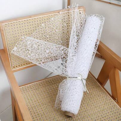 Easter, Elegant Hollow Grid Pattern Korean Style Bouquet Wrapping Paper, 11x108 Inches, Multiple Colors Available | Floral/Gift Packaging DIY Paper, Mother's Day Bouquet Wrapping Gift
