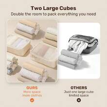 Compression Pacubes For Travel, Weight 6 Set Bags Cruise Must Haves For Luggage Carry On Suitcase And Clothes Organizer, Durable Vacation Essentials And Accessories Gifts For Women And Men,39303035 - 米色 - 查看 5
