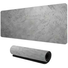 Mouse Pad de Jogo Texturizado Cinza, Tapete de Mesa de Escritório de Computador para Jogos, [Unidade de Tamanho: Cm], Mouse Pad de Borracha Antiderrapante para Teclado, Tapete de Mesa Estendido. A parte de trás é feita de uma base de borracha antiderrapante durável, e o padrão de textura hexagonal de alta densidade pode segurar firmemente a mesa para evitar que o mouse pad deslize durante o uso diário e o movimento do mouse. - Multicolorido - Visão 3