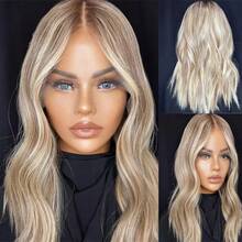 自然网状假发 13x4 蕾丝前假发 合成假发 棕色带灰金色挑染 角色扮演派对日常佩戴 柔软耐热 短款波波头 棕色蜂蜜金渐变蕾丝假发 透明小号/大号帽 - 彩色 - 查看 2