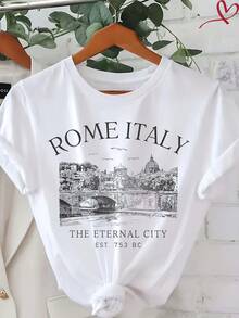 Women's Pure Cotton T-Shirt , Short Sleeve Round Neck Casual Top, Soft Breathable Basic Tee, S-XXXL Sizes Available, Summer Fashion, Daily Wear, Loose Fit,Suitable For All Seasons - 風格_al - 查看 1