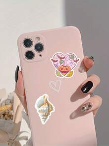 50pcs Seashell Stickers, Pink Personalized DIY Decal, Water Bottle Stickers, Vinyl Waterproof Cute Aesthetic Stickers, Laptop Phone Skateboard Stickers For Teens Girls Kids - Black - View 11