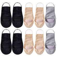 5 Pairs Of Women's Summer Soft Bottom Anti Slip And Anti-Wear Foot Cushion Sling Anti Slip Solid Color Half Palm High Heels Boat Socks
