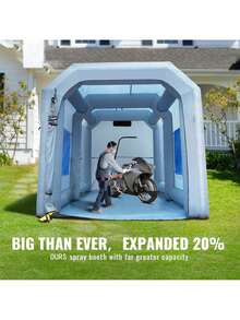 Inflatable Paint Booth 13x10x9ft Inflatable Spray Booth 900W High Powerful Blowers Spray Booth Tent Car Paint Tent Air Filter System For Car Parking Tent Workstation Motorcycle Garage - Blue - View 2