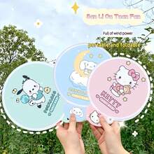 Sanrio 3pcs Hello Kitty & Kuromi Foldable Hand Fan, Portable & Stylish Summer Cooling Accessory, Retro Anime Home Decor & Photography Prop, Delicate Fan Merchandise Gift For Women