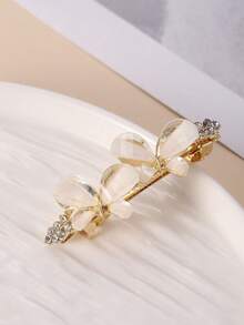 1pc Korean Oversized Butterfly Hair Clip For Women, Cat Eye Stone Rhinestone Decor Crystal Butterfly Ponytail Clip, Solid Color Boho Zinc Alloy, Head Accessories, Party, Hair Accessories For Women, Claw Clips, Hair Slide, Hair Barrettes - Multicolor - View 6