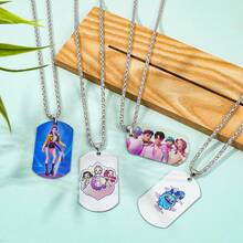 New K-Pop Witch Girl Group Stainless Steel Metal Print Pendant Necklace, Cartoon & Anime Merchandise - Multicolor - View 4