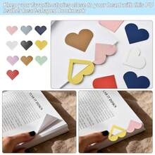 15件套真皮心形书签带便签 | 心形书签和角标，适合阅读，情人节礼物 - 彩色 - 查看 6