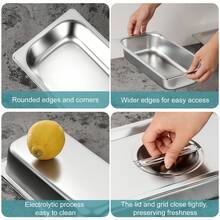 3件套不锈钢面包盘带盖，肉类和泡菜盛盘，烤箱用盘，油炸用面粉裹盘，厚实耐用材质，蘸酱盛盘 - 銀色 - 查看 6