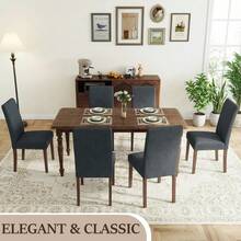 Kitchen Chairs, Set Of 2; Dining Room Chairs; Living Room Chairs; Upholstered Chairs With Solid Wood Legs; Padded Seat - Dark Grey - View 6