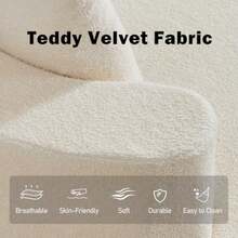 Edhreduhdr Accent Chair Living Room Chairs With Pillow Living Room Accent Chair With Comfortable Teddy Fabric Round Chair For Living Room Beige - trắng - Xem 5