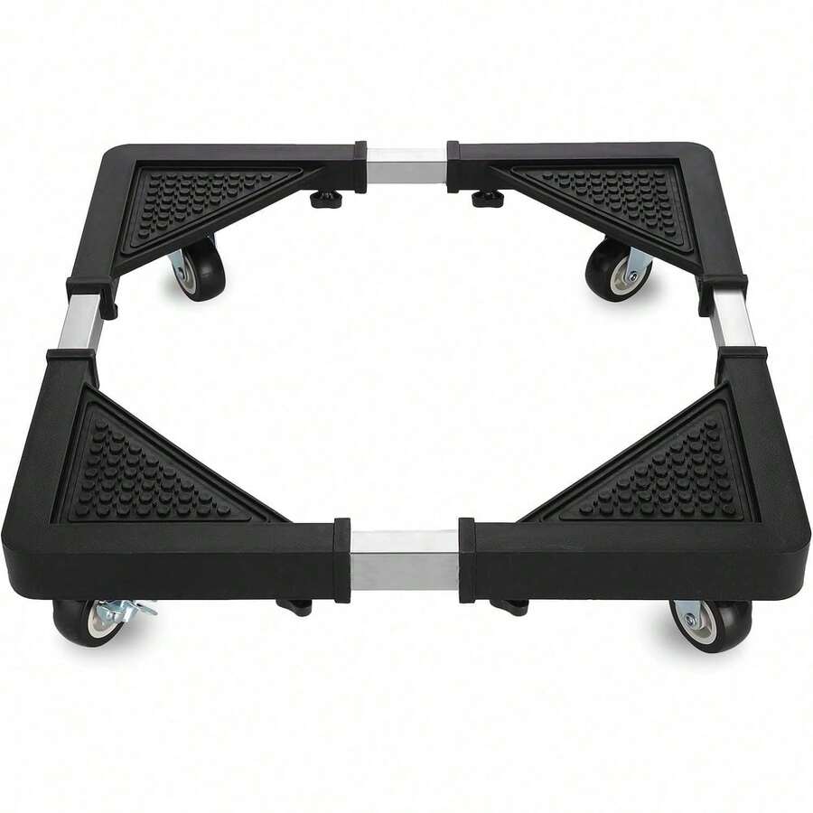 Heavy-Duty Adjustable Appliance Stand (17.7"-25.6") - 4 Locking Wheels Dolly For Mini Fridge, Washing Machine & Dryer (Black) - Universal Washing Machine Base - View 1