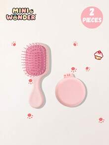 8pcs/2pcs Kids Casual Macaron Solid Color Air Cushion Small Comb And Folding Mirror Comb Set, Durable ABS Handle, Suitable For Hairstyling, Hair Salon, Barber, Hair Brush, Comb, Hair Accessories, Hair Products And Salon Supplies, Beauty Travel Essentials - Multicolor - View 11