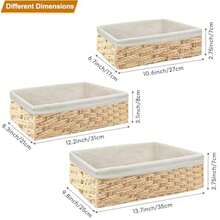 CYPNJuego de Canastas Organizadoras 3 Piezas Canastas para Baño Organizador Juego de Cestas de Almacenamiento Cestas Tejida a Mano para Hogar Baño y Entrada BeigeFashion - 222343376 - Ver 3
