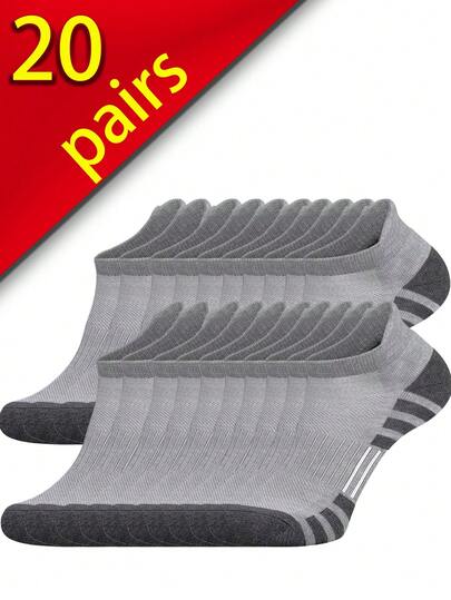 20 pares de calcetines deportivos para tobillos unisex, resistentes al olor, que absorben la humedad, transpirables, antibacterianos y de moda casual para el verano