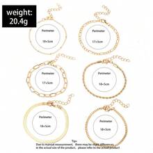 6件套欧美风格合金链手链，女士款