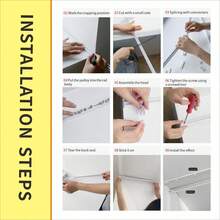 This Is A Self-Adhesive Curtain Track System That Can Be Installed On Ceilings And Walls Without Drilling, Screws Or Tools. This Curtain Rod Is Suitable For Windows, Bedrooms, Showers, Wardrobes And RVs. - Red and White - View 12