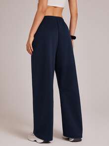 VUTRU Drawstring Loose Casual Wide Leg Straight Pants, For Running And Daily Wear