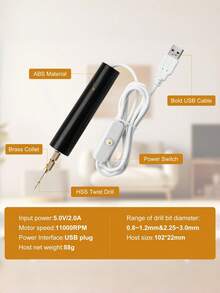 Mini Electric Drill Set - USB Powered Mini Electric Drill Set With Drill Bits, 10pcs/49pcs/110pcs/410pcs/610pcs, Electric Mini Drill With Wrench, Hex Collet Chuck, Resin Casting Mold, DIY Keychain, Crafts Making, Suitable For Resin, Plastic, Wood, Polymer Clay, Jewelry, Pendant Making. Three Combo Sets To Meet Your Different Needs